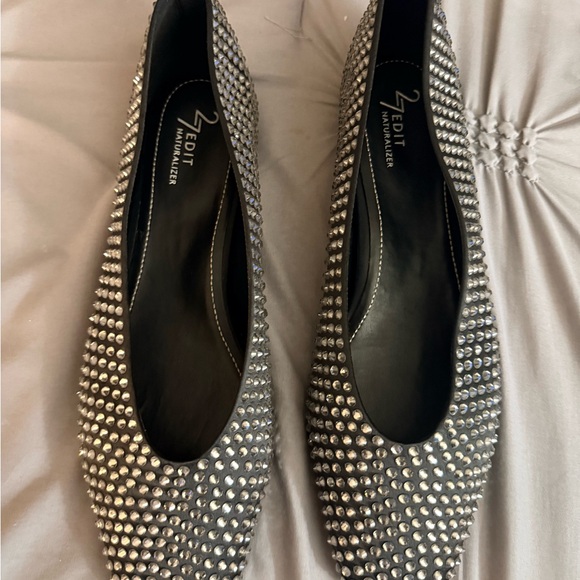 Naturalizer Black and Silver Studded Flats - Picture 5 of 8